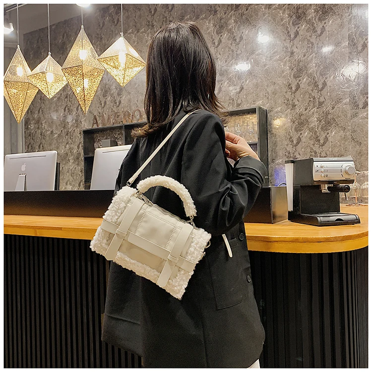 Fashion Plush Tote Women's Handbag  