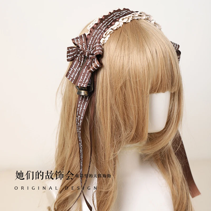 Handmade Bow Hair Accessories LOLITA Handmade Origional Design Chocolate Bear Ear KC Hair Clip Headdress anime cosplay Cosplay Costumes