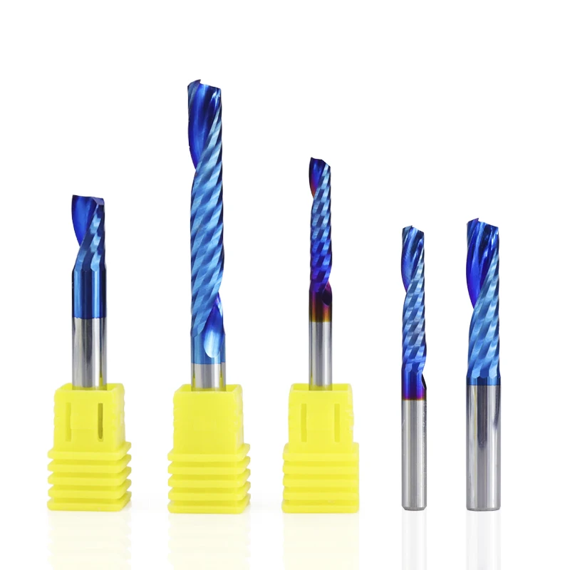 SHENYF 6 Flat End Mill TiN/Nano Blue Coating Engraving Bit 3D Spiral Milling Carbide End Mill 6MM-12MM for Metalworking Steel Cutting Most Trustworthy Color : D12x30x75L, Size : WX012WG55H61850L 