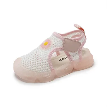 

Summer Children's Air Mesh Beach Shoes Casual Breathable Flower Kids Covered-toes Beach Sandals Little Girls Boys Toddler Flats