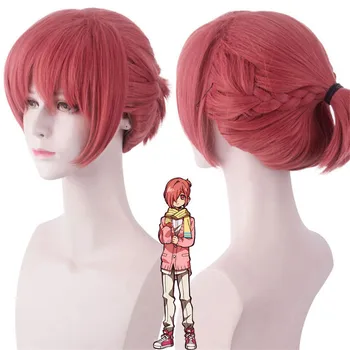 

VICWIG Cosplay Wig Short Pink Ponytail Synthetic Wig With Bangs for Women/Men
