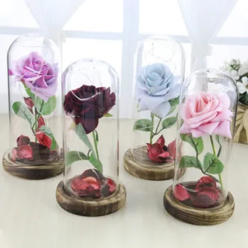 

LED Glowing Beauty Gift Artificial Soap Rose Flower for Valentine's Day LED Light String Decorative Flower for Home Bar Weding