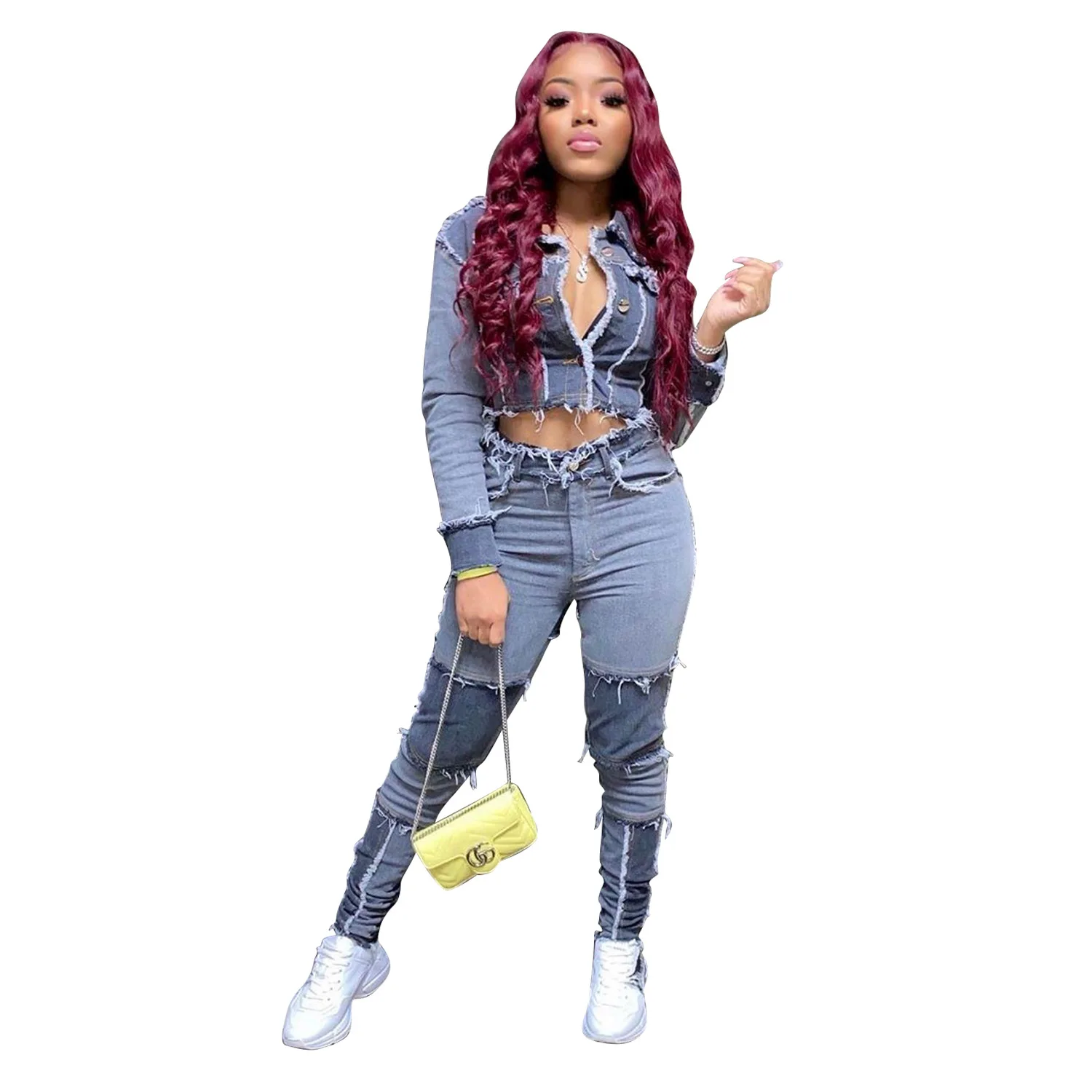 suit with denim pants