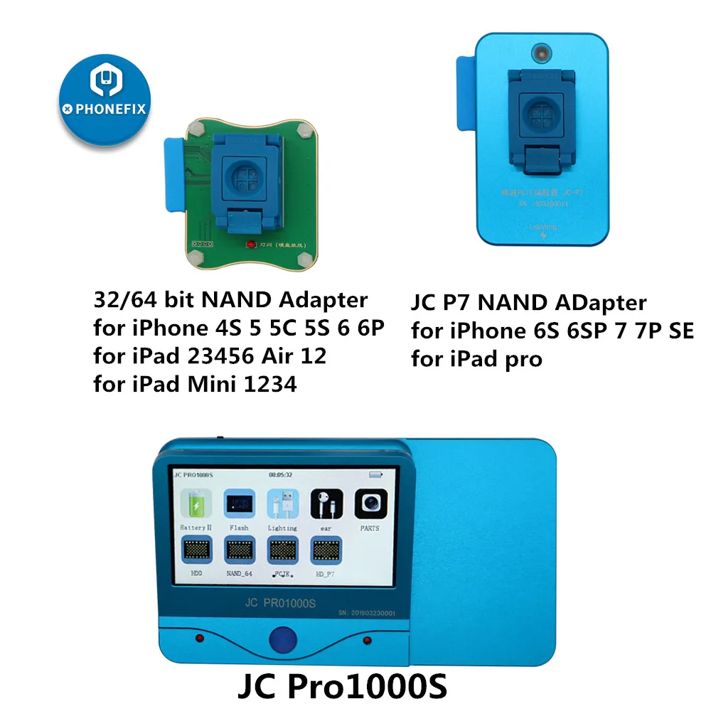 

JC Pro1000S nand programmer p7 jc p11 bga110 programmer icloud NAND Read Write Repair for iPhone 11 max 8 X 7 6S 6 All iPad