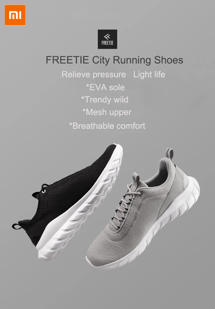 Xiaomi FREETIE 39-44 плюс размер Мужская Спортивная обувь легкая дышащая вязание город беговые кроссовки для спорта на открытом воздухе