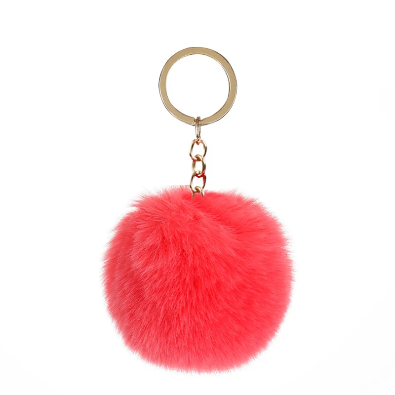 Fluffy Fur Pom Pom Keychain Soft Faux Rabbit Fur Ball Car Keyring Pompom Key Chains Key holder Women Bag Pendant Jewelry Gifts key chains rabbit fur keychain
