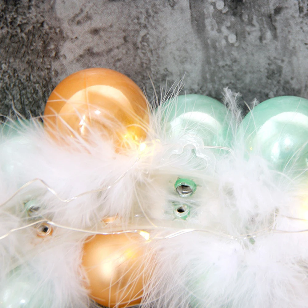 Рождественский шар, венок, гирлянда с перьями, для праздника, дома, Настенный декор, свадьба, красочные, милые, красивые, праздничные украшения, принадлежности