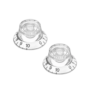 

uxcell 2pcs, 6mm Potentiometer Control Knobs For LP Electric Guitar Acrylic Volume Tone Knobs Clear w Scales