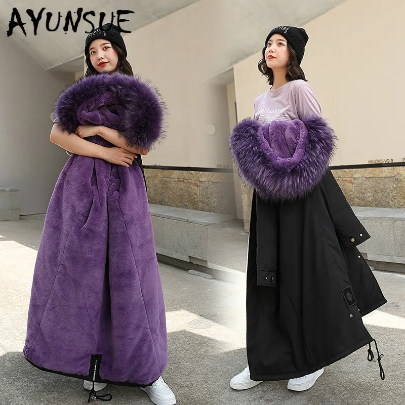 AYUNSUE, пальто из искусственного меха, женская одежда,, зимняя куртка, женские куртки, пальто из искусственного меха, верхняя одежда, теплая парка для женщин, Veste Femme yy247