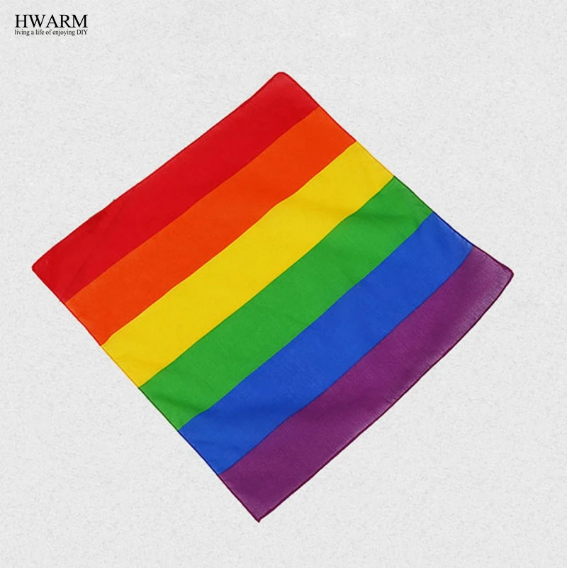 10pcs Colorful Striped Rainbow Square Towel Wrist Accessories Cotton Holiday Headdress Party Favors Parade Cosplay Decoration sports towel microfiber towel