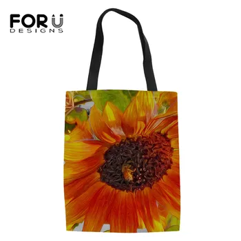 

FORUDESIGNS Sunflowers Design Women Shoulder Bags Large Canvas Messenger Bags for Ladies Female Large Casual Cross Body Bags