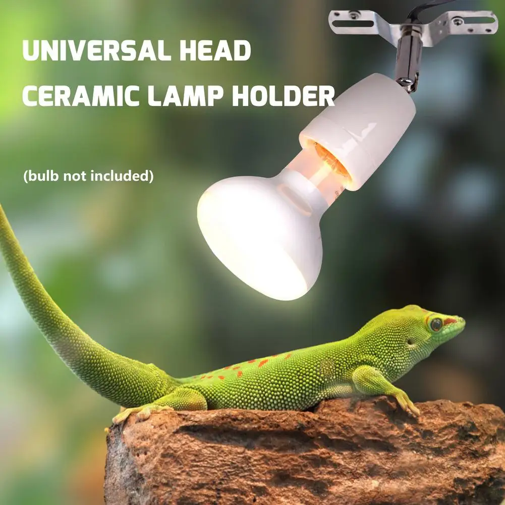 Ceramic E27 Lamp Holder Reptile Pet Heating Lamp Base Rotatable Bulb Holder For Reptile With ON/OFF Button Switch