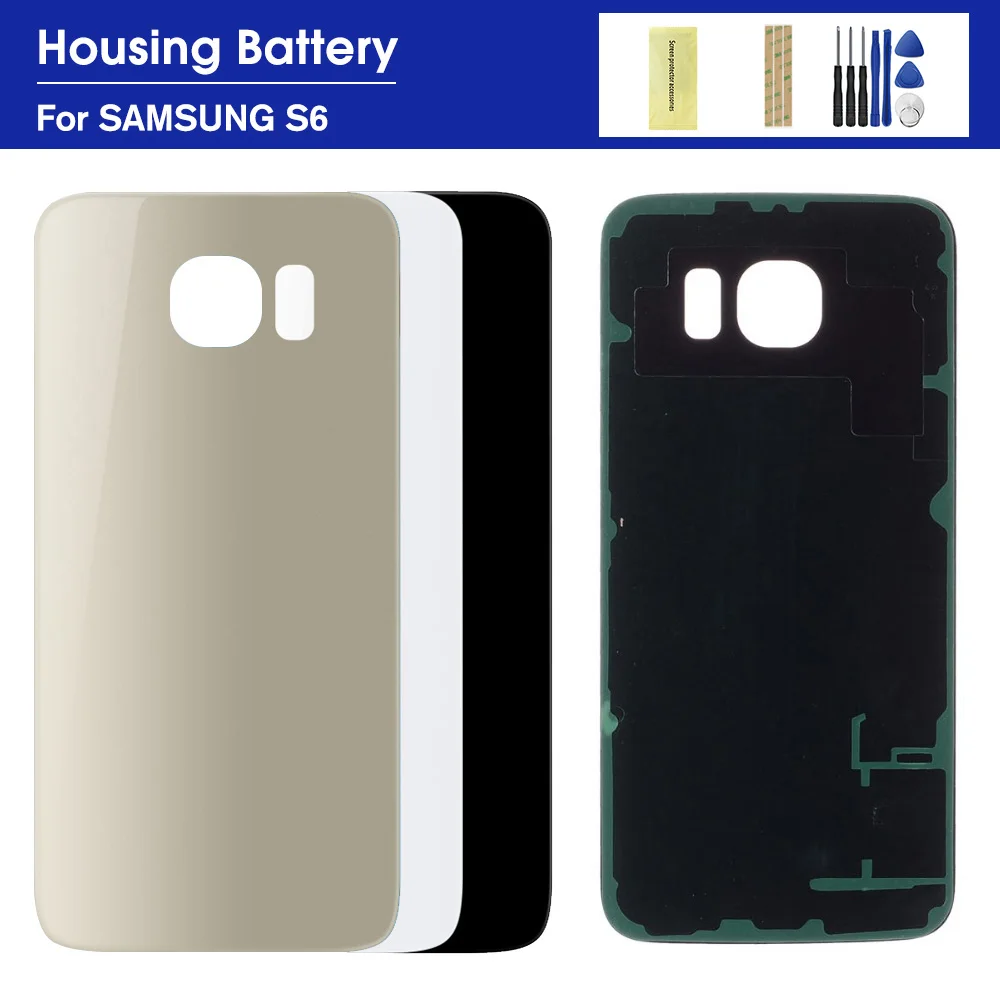 Новый корпус задняя крышка чехлы для Samsung Galaxy S6 Задняя стеклянная аккумулятора