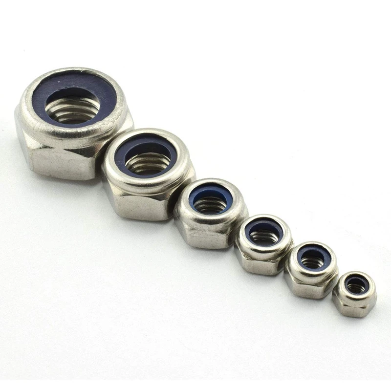 ELEG-150Pcs 304 Нержавеющая сталь замок набор гаек комплект для аппаратных аксессуаров нейлоновой вставкой Стопорная гайки Self Зажимная гайка M3