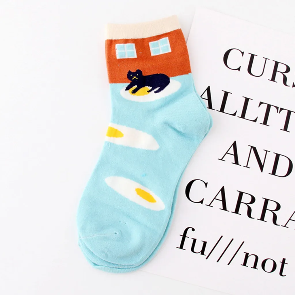 Осенние женские модные ретро-носки, зимние теплые женские носки с рисунками, женские зимние носки с принтом животных Y930