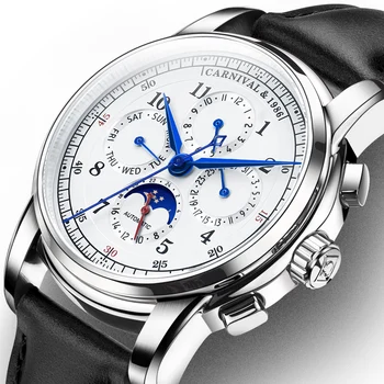 

CARNIVAL Watch Men Automatic Mechanical Men Watches Luxury Brand relogio masculino Sapphire Moon phase Mens Watch C-8781-5