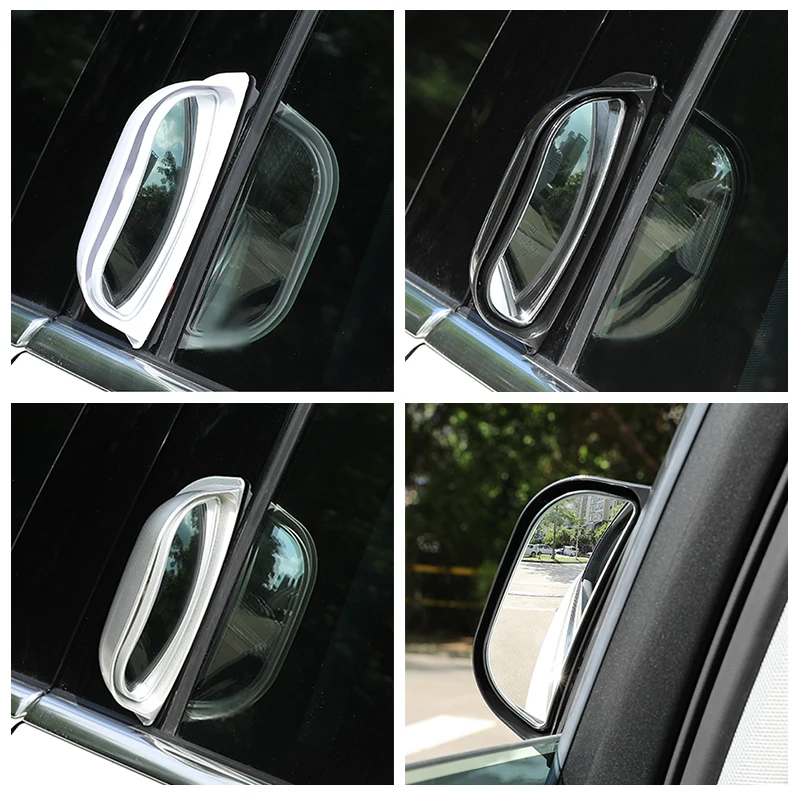 Car Auxiliary Blind Spot Mirror Interior HD Convex Rearview Mirror 270  Degree Wide Angle Adjustable Parking Rimless Mirrors - AliExpress