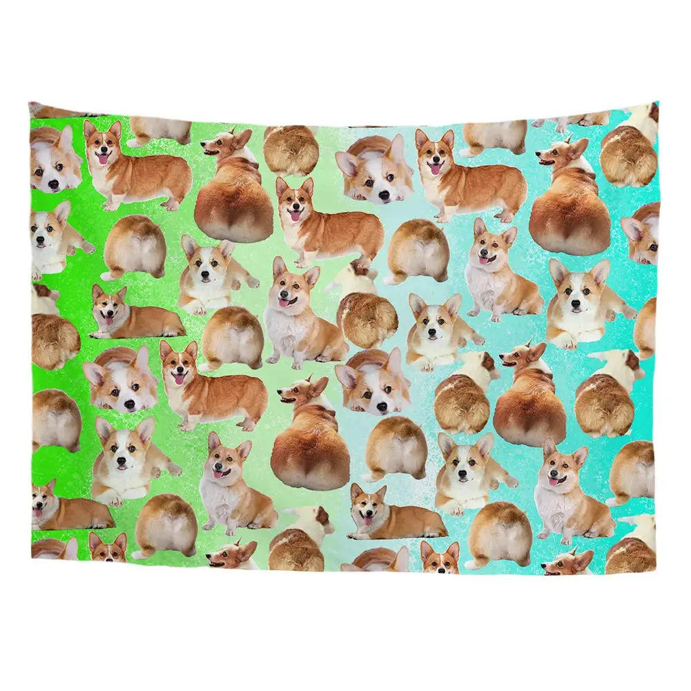 

Funny Puppy Pattern Welshi Corgi Pembroke Design Wall Hanging