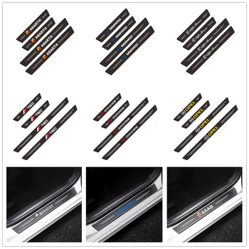 

4PCS Car Door Threshold Plate Anti-Scratch Carbon Fiber Sticker FOR Volkswagen VW BENZ AMG audi nissan skoda bmw M Ford opel KIA