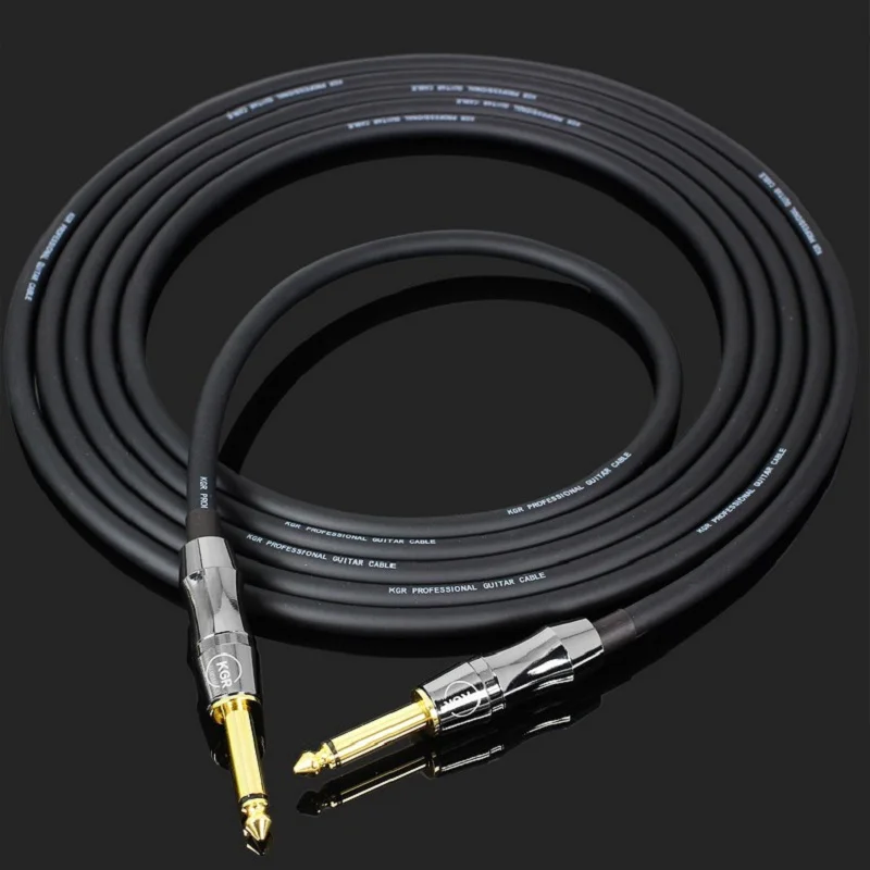 

KGR 20AWG Electric Guitar Bass Audio Cable Connector Straight To Right Angle Plug Instrument Noise Reduction Shield Guitar Cable