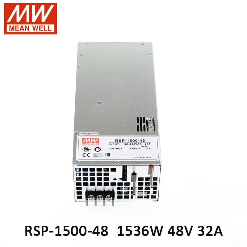 RSP-1500-48 MEAN WELL Switching Power Supply 110V/220V AC to 48V DC 32A 1536W Transformer programmable power supply in parallel |