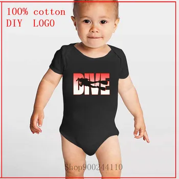 

2020 new design summer Deep Sea Diver Scuba diving logo printing Bodysuit Baby Clothes Outfit Sunsuit Cotton Costumes Pajamas