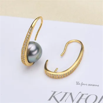 

NEW ARRIVAL 925 Sterling Silver Earrings Mountings Findings Settings Jewelry Parts Fittings Accessories for Pearls Beads Stones