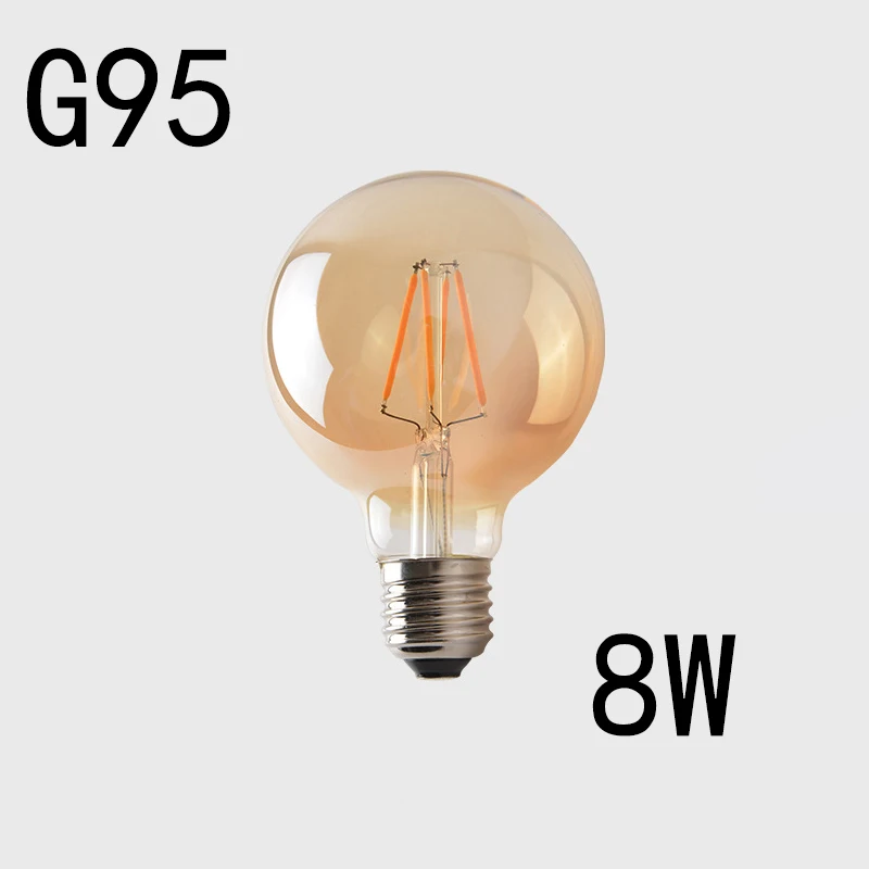 8WG95 Винтажный светильник Эдисона с нитью накаливания E27 светодиодный 6 Вт 8 Вт 220 В лм Домашний потолочный светильник, аксессуары, светильник в стиле ретро - Цвет: 8WG95