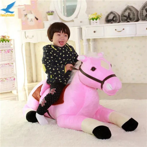 Fancytrader Giant Stuffed Plush Horse Toys Big Soft Emulational Lying Horse Doll 130cm 51'' Nice Gifts for Children (3)