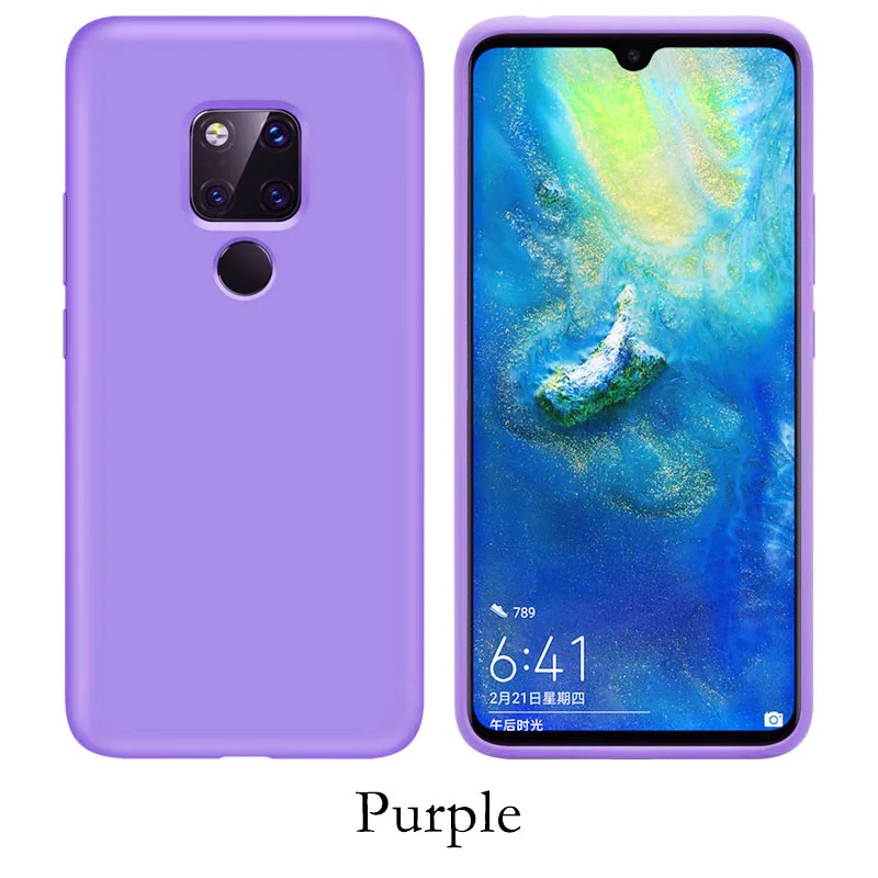 Жидкий силиконовый чехол для телефона huawei хуавей P30 P20 mate 20 30 Lite P30 P20 mate 20 30 Pro P Smart роскошный мягкий чехол телефона чехлы - Цвет: Purple