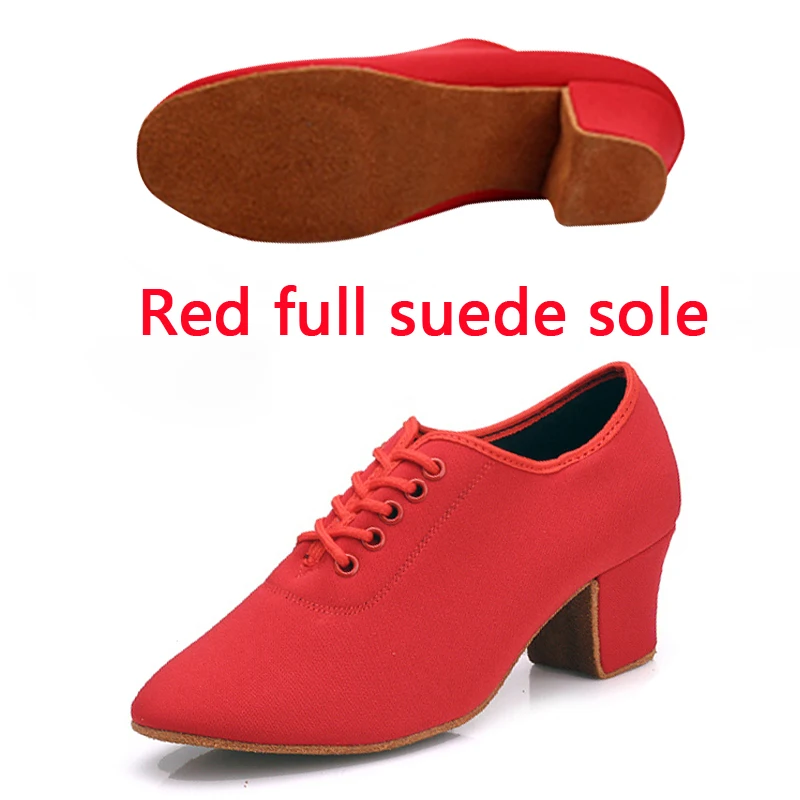 Классическая обувь для латинских танцев для женщин; цвет красный, черный; современная танцевальная обувь; кроссовки для джаза, бальных танцев; обувь для тренировок; Каблук 5 см - Цвет: B