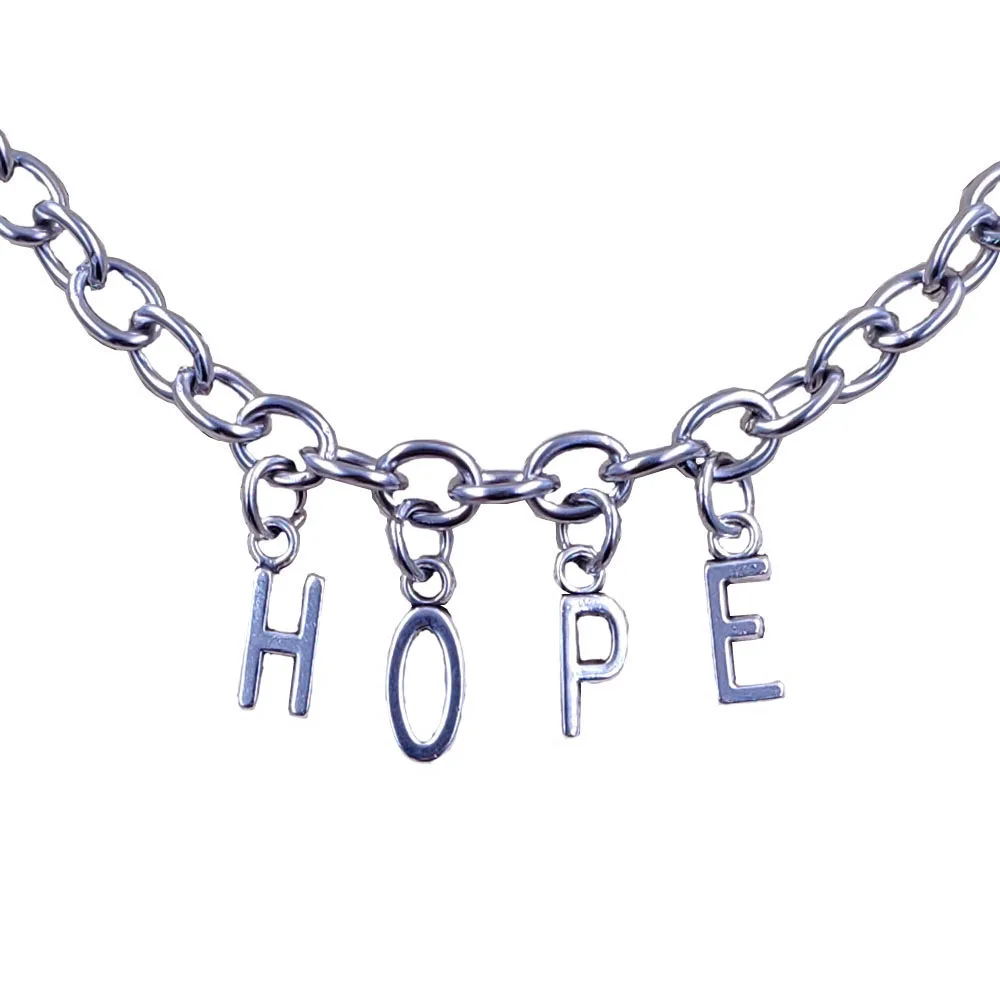 Hope Chain Necklace Stainless Steel Customized Word Letter DIY  Handmade Unique Men Birthday Male Gift Cute Punk BD043-052