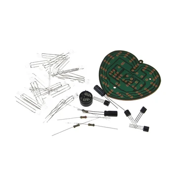 

Light Kits 18 LEDs Heart-Shaped Red Green Dual-Color Flashing Happy Birthday Music Gift Electronic Fun Parts