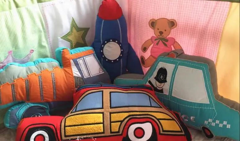 Cena Nowa poduszka na pościel koparka haftowana poduszka na samochód dziecięcy poduszka na poduszkę dla chłopca z bawełny