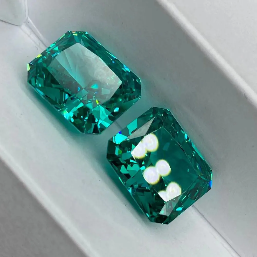 Paraiba Tourmaline Ice Flower Cut Rectangular Chamfer Gemstone Reddy Jewelry Accessories Naked Stone