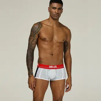 

Stitching Mesh Men Four-corner Boxers Fashion New Men's Letter Breathable Boxer Boxers Underwear Men Boxers