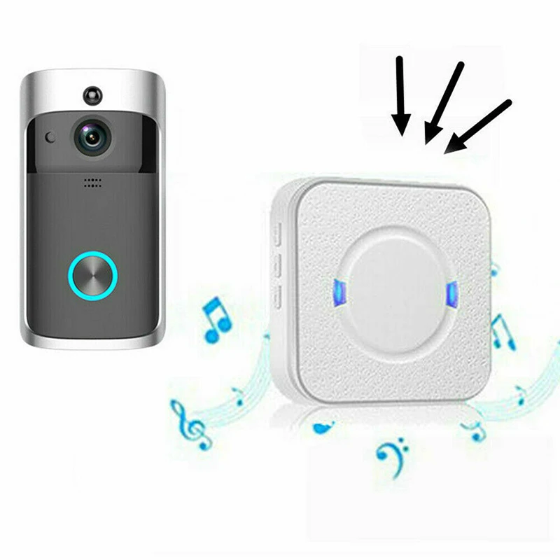 

Transmitters Receiver 1pc Door Bell Ring WiFi Video Camera Indoor Chime Security