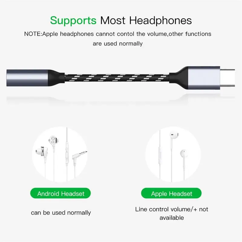 Переходник с USB C на 3 5 мм разъемом типа для наушников и аудиоконвертера кабель Huawei