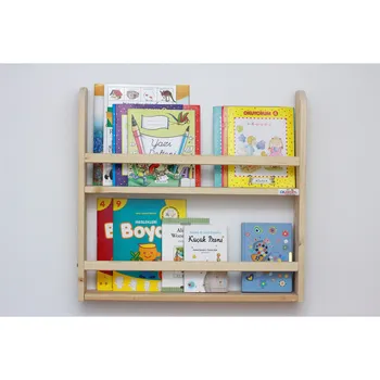 

Wooden Baby Kids Room Wall Rack Bookshelf Educational Montessori Shelf 2 Layer