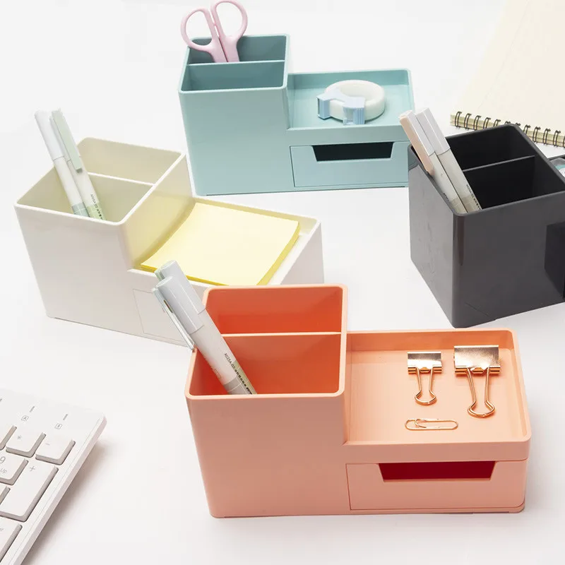 Multifunction Plastic Pen Holder Desktop Storage Box Stationery