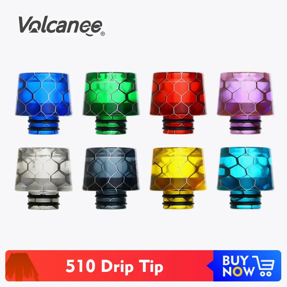

Volcanee 510 Drip Tip Snake Epoxy Resin Wide Bore For Ijust S V8 Baby RTA RDA Tank E Cig Vaporizor Vape Accessories Mouthpiece