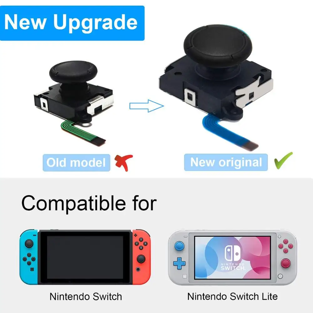 Pièces de rechange pour Nintendo Switch, pouce analogique 3D, anciers  analogique avec tournevis, manette NS Lite Oled, kit de contrôleur de  remplacement - AliExpress