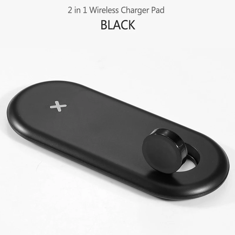 Qi Беспроводное зарядное устройство Pad 2 Вт Магнитная Зарядка часов для Apple iWatch 5 4 3 2 1 QC3.0 Быстрая зарядка для iPhone 11 Pro Xs Max X 8 - Цвет: Charge Pad Black
