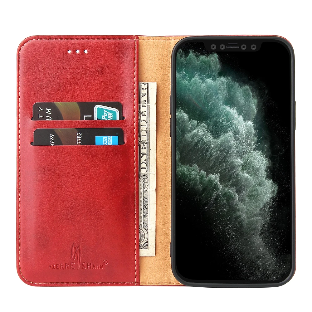 iphone wallet case Flip Leather Phone Cover For iPhone 12 Pro Max 12 Mini Stylish Business Card Slots Wallet Pocket Kickstand Full Protection Case apple silicone case