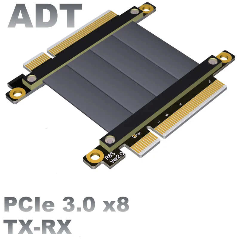 PCI-E 8x extension cable x8 male to male female to female pcie signal exchange cable rx to tx flat flex cable direct signal