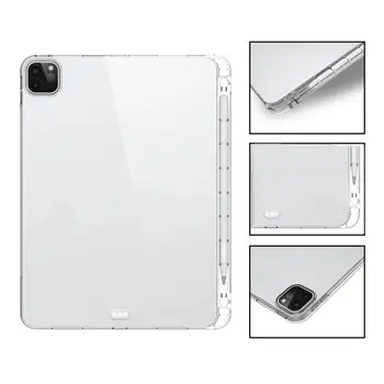 

Protection Slim TPU Case for iPad Pro 12.9 4th Generation Case 2020 with Pencil Holder Transparent protection A2069 A2232 A2229