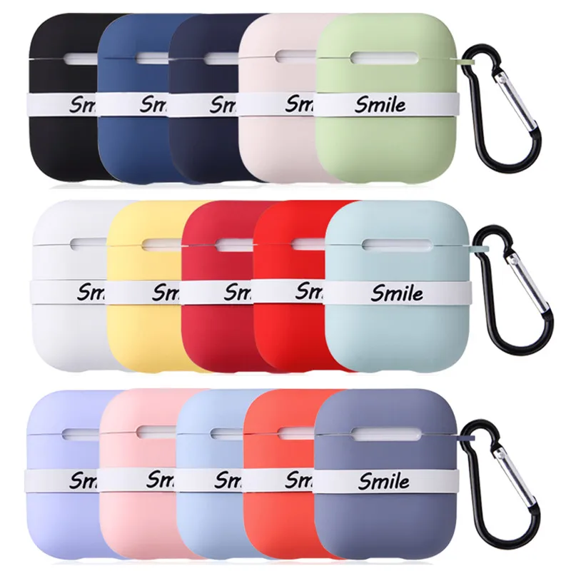 

Cute Smile Liquid Silicon Earphone Case Funda For Airpods iPhone Case Bluetooth Wireless Earphone Protection Cover For AirPods 2