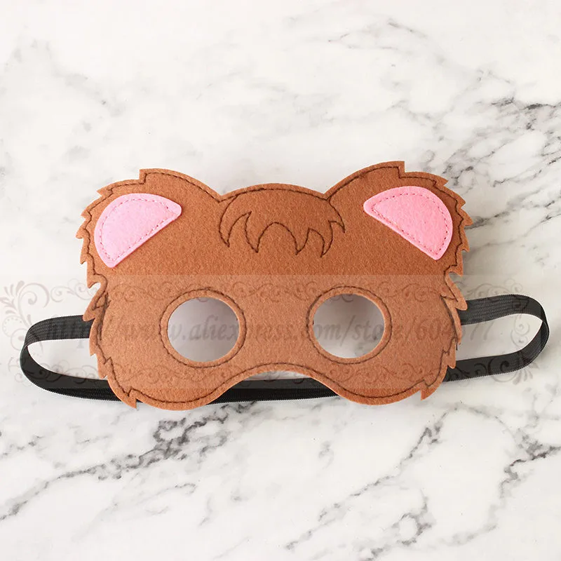 M48-Bear-mask Костюмы животных; маски для детей на Хэллоуин; вечерние фетровые маски для костюмированной вечеринки для мальчиков и девочек с изображением волка и тигра - Цвет: M48-Bear-mask