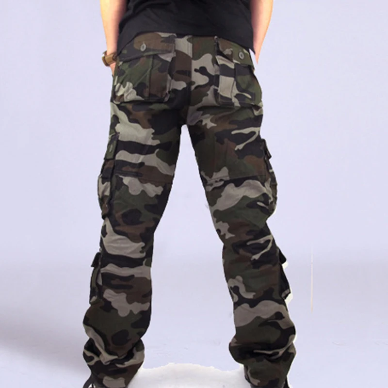 Men Pants Trousers Camouflage Combat Cargo Forces Work Army Military Pockets Water Repellent Ripstop Men's Spring Autumn