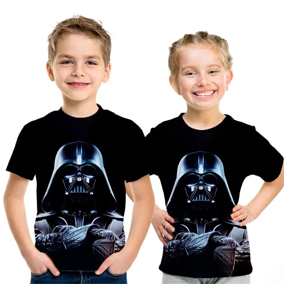 Летние детские креативные модные футболки «Звездные войны» футболки в стиле хип-хоп для мальчиков и девочек Детские Забавные футболки с тяжелым металлом